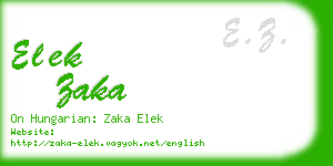 elek zaka business card